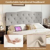 image:imageGiantex Headboard with Charging Station QueenFull Size Tufted Upholstered Head Board w2 AC Outlets USB amp TypeC Ports Rubber Wood Legs Width Adjustable Modern Bed Headboard Only GreyGray