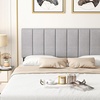 image:imageGiantex Headboard with Charging Station QueenFull Size Tufted Upholstered Head Board w2 AC Outlets USB amp TypeC Ports Rubber Wood Legs Width Adjustable Modern Bed Headboard Only GreyGray