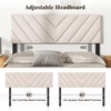 image:imageGiantex Headboard with Charging Station QueenFull Size Tufted Upholstered Head Board w2 AC Outlets USB amp TypeC Ports Rubber Wood Legs Width Adjustable Modern Bed Headboard Only GreyBeige