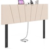 image:imageGiantex Headboard with Charging Station QueenFull Size Tufted Upholstered Head Board w2 AC Outlets USB amp TypeC Ports Rubber Wood Legs Width Adjustable Modern Bed Headboard Only GreyBeige