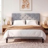image:imageGiantex Headboard with Charging Station QueenFull Size Tufted Upholstered Head Board w2 AC Outlets USB amp TypeC Ports Rubber Wood Legs Width Adjustable Modern Bed Headboard Only GreyGray