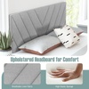 image:imageGiantex Headboard with Charging Station QueenFull Size Tufted Upholstered Head Board w2 AC Outlets USB amp TypeC Ports Rubber Wood Legs Width Adjustable Modern Bed Headboard Only GreyGray