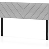 image:imageGiantex Headboard with Charging Station QueenFull Size Tufted Upholstered Head Board w2 AC Outlets USB amp TypeC Ports Rubber Wood Legs Width Adjustable Modern Bed Headboard Only GreyGray