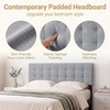 image:imageGiantex Headboard with Charging Station QueenFull Size Tufted Upholstered Head Board w2 AC Outlets USB amp TypeC Ports Rubber Wood Legs Width Adjustable Modern Bed Headboard Only GreyGray