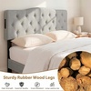 image:imageGiantex Headboard with Charging Station QueenFull Size Tufted Upholstered Head Board w2 AC Outlets USB amp TypeC Ports Rubber Wood Legs Width Adjustable Modern Bed Headboard Only GreyGray