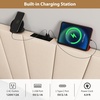 image:imageGiantex Headboard with Charging Station QueenFull Size Tufted Upholstered Head Board w2 AC Outlets USB amp TypeC Ports Rubber Wood Legs Width Adjustable Modern Bed Headboard Only GreyBeige
