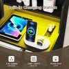 image:imageGiantex LED Night Stand with Charging Station End Side Table wOpen Shelves 2 Storage Drawers Cable Holes Nightstand wAdjustable Light Color amp Mode Modern Bedside Table for Bedroom 1 WhiteBlack