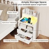 image:imageGiantex LED Night Stand with Charging Station End Side Table wOpen Shelves 2 Storage Drawers Cable Holes Nightstand wAdjustable Light Color amp Mode Modern Bedside Table for Bedroom 1 WhiteWhite