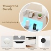 image:imageGiantex LED Night Stand with Charging Station End Side Table wOpen Shelves 2 Storage Drawers Cable Holes Nightstand wAdjustable Light Color amp Mode Modern Bedside Table for Bedroom 1 WhiteWhite