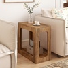 image:imageGiantex Narrow End Table 2Tier Farmhouse Side Table with Open Storage Shelf Arched Wood Night Stand for Bedroom Small Accent Furniture for Living Room Small Spaces OakOak