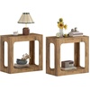 image:imageGiantex Narrow End Table 2Tier Farmhouse Side Table with Open Storage Shelf Arched Wood Night Stand for Bedroom Small Accent Furniture for Living Room Small Spaces OakOak