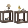 image:imageGiantex Narrow End Table 2Tier Farmhouse Side Table with Open Storage Shelf Arched Wood Night Stand for Bedroom Small Accent Furniture for Living Room Small Spaces OakBrown