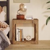 image:imageGiantex Narrow End Table 2Tier Farmhouse Side Table with Open Storage Shelf Arched Wood Night Stand for Bedroom Small Accent Furniture for Living Room Small Spaces OakOak