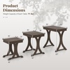 image:imageGiantex Nesting Coffee Table Setof3  Stackable Rectangular Sofa End Side Table wSolid Rubber Wood Legs Vintage Farmhouse Night Stand for Bedroom Living Room Home Office Small Spaces