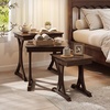 image:imageGiantex Nesting Coffee Table Setof3  Stackable Rectangular Sofa End Side Table wSolid Rubber Wood Legs Vintage Farmhouse Night Stand for Bedroom Living Room Home Office Small Spaces
