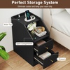 image:imageGiantex Night Stand with Charging Station  Sofa Couch End Side Table wOpen Shelf Storage Drawers USB amp TypeC Port Modern Narrow Nightstand Bedside Table for Bedroom Small Spaces 1 WhiteBlack