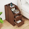 image:imageGiantex Night Stand with Charging Station  Sofa Couch End Side Table wOpen Shelf Storage Drawers USB amp TypeC Port Modern Narrow Nightstand Bedside Table for Bedroom Small Spaces 1 WhiteWalnut