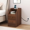 image:imageGiantex Night Stand with Charging Station  Sofa Couch End Side Table wOpen Shelf Storage Drawers USB amp TypeC Port Modern Narrow Nightstand Bedside Table for Bedroom Small Spaces 1 WhiteWalnut