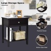 image:imageGiantex Nightstand Wood End Table with Drawer and Open Shelf Night Stand for Small Spaces 2Tier Bedside Table for Living Room Bedroom Dorm Easy Assembly WhiteBlack