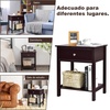 image:imageGiantex Nightstand Wood End Table with Drawer and Open Shelf Night Stand for Small Spaces 2Tier Bedside Table for Living Room Bedroom Dorm Easy Assembly WhiteBrown