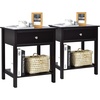 image:imageGiantex Nightstand Wood End Table with Drawer and Open Shelf Night Stand for Small Spaces 2Tier Bedside Table for Living Room Bedroom Dorm Easy Assembly WhiteBlack