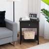 image:imageGiantex Nightstand Wood End Table with Drawer and Open Shelf Night Stand for Small Spaces 2Tier Bedside Table for Living Room Bedroom Dorm Easy Assembly WhiteBlack