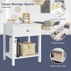 image:imageGiantex Nightstand Wood End Table with Drawer and Open Shelf Night Stand for Small Spaces 2Tier Bedside Table for Living Room Bedroom Dorm Easy Assembly WhiteWhite