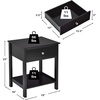 image:imageGiantex Nightstand Wood End Table with Drawer and Open Shelf Night Stand for Small Spaces 2Tier Bedside Table for Living Room Bedroom Dorm Easy Assembly WhiteBlack