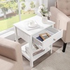 image:imageGiantex Nightstand Wood End Table with Drawer and Open Shelf Night Stand for Small Spaces 2Tier Bedside Table for Living Room Bedroom Dorm Easy Assembly WhiteWhite