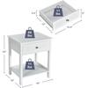 image:imageGiantex Nightstand Wood End Table with Drawer and Open Shelf Night Stand for Small Spaces 2Tier Bedside Table for Living Room Bedroom Dorm Easy Assembly WhiteWhite