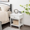 image:imageGiantex Nightstand Wood End Table with Drawer and Open Shelf Night Stand for Small Spaces 2Tier Bedside Table for Living Room Bedroom Dorm Easy Assembly WhiteWhite