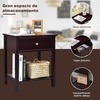 image:imageGiantex Nightstand Wood End Table with Drawer and Open Shelf Night Stand for Small Spaces 2Tier Bedside Table for Living Room Bedroom Dorm Easy Assembly WhiteBrown