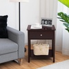 image:imageGiantex Nightstand Wood End Table with Drawer and Open Shelf Night Stand for Small Spaces 2Tier Bedside Table for Living Room Bedroom Dorm Easy Assembly WhiteBrown