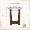 image:imageGiantex Round Glass End Table Set of 2 24 Side Table with Tempered Glass Top Nightstands with Cross amp Solid Rubber Wood Base Compact Bedside Night Stand for Bedroom Office Living Room 2 WalnutWalnut