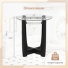 image:imageGiantex Round Glass End Table Set of 2 24 Side Table with Tempered Glass Top Nightstands with Cross amp Solid Rubber Wood Base Compact Bedside Night Stand for Bedroom Office Living Room 2 WalnutBlack