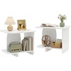image:imageGiantex 2Tier End Table Set of 2 Modern Sofa Side Table with Open Storage Shelf Wooden Bedside Night Stand for Bedroom Living Room Study Small Spaces Easy Assembly White2