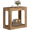 image:imageGiantex Narrow End Table 2Tier Farmhouse Side Table with Open Storage Shelf Arched Wood Night Stand for Bedroom Small Accent Furniture for Living Room Small Spaces OakOak