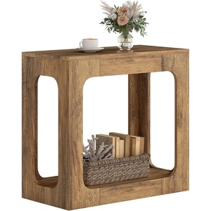 image:imageGiantex Narrow End Table 2Tier Farmhouse Side Table with Open Storage Shelf Arched Wood Night Stand for Bedroom Small Accent Furniture for Living Room Small Spaces OakOak