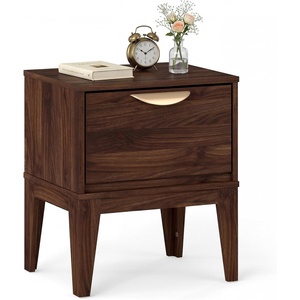 image:imageGiantex Night Stand with Storage Mid Century Modern Wood Bedside Table with Drawer amp Tapered Support Legs 21 Compact Sofa End Couch Side Table for Small Spaces Bedroom Walnut 11