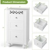 image:imageGiantex Bathroom Floor Cabinet Freestanding Storage Cabinet with 3 Drawers Solid Wood Legs Antitoppling Device Modern Nightstand Sofa Side Table for Living Room Bedroom Entryway White