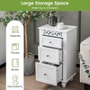 image:imageGiantex Bathroom Floor Cabinet Freestanding Storage Cabinet with 3 Drawers Solid Wood Legs Antitoppling Device Modern Nightstand Sofa Side Table for Living Room Bedroom Entryway White