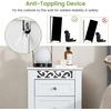 image:imageGiantex Bathroom Floor Cabinet Freestanding Storage Cabinet with 3 Drawers Solid Wood Legs Antitoppling Device Modern Nightstand Sofa Side Table for Living Room Bedroom Entryway White