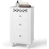 image:imageGiantex Bathroom Floor Cabinet Freestanding Storage Cabinet with 3 Drawers Solid Wood Legs Antitoppling Device Modern Nightstand Sofa Side Table for Living Room Bedroom Entryway White
