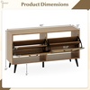 image:imageGiantex Rattan Shoe Storage Bench with 2 Flip Drawers 40 W Entryway Bench with Storage Adjustable Shelves Wooden Shoe Cabinet for Entry Way Hallway Foyer Living Room