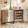 image:imageGiantex Shoe Cabinet 4Tier Wooden Shoe Rack Cabinet with Marble Pattern Doors amp Removable Shelves Freestanding Shoe Storage Cabinet for Entryway Hallway Living RoomMarble Pattern Door