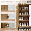 image:imageGiantex Shoe Cabinet 4Tier Wooden Shoe Rack Cabinet with Marble Pattern Doors amp Removable Shelves Freestanding Shoe Storage Cabinet for Entryway Hallway Living RoomMarble Pattern Door