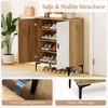 image:imageGiantex Shoe Cabinet 4Tier Wooden Shoe Rack Cabinet with Marble Pattern Doors amp Removable Shelves Freestanding Shoe Storage Cabinet for Entryway Hallway Living RoomMarble Pattern Door