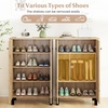 image:imageGiantex Shoe Cabinet with Doors 4Tier Freestanding Shoe Rack Cabinet wVentilated Slatted Doors amp Adjustable Shelves Modern Wooden Shoe Storage Cabinet for Entryway Hallway Closet Living RoomFlatpanel Door
