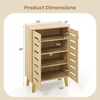 image:imageGiantex Shoe Cabinet with Doors 4Tier Freestanding Shoe Rack Cabinet wVentilated Slatted Doors amp Adjustable Shelves Modern Wooden Shoe Storage Cabinet for Entryway Hallway Closet Living RoomSlatted Door