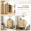 image:imageGiantex Shoe Cabinet with Doors 4Tier Freestanding Shoe Rack Cabinet wVentilated Slatted Doors amp Adjustable Shelves Modern Wooden Shoe Storage Cabinet for Entryway Hallway Closet Living RoomSlatted Door